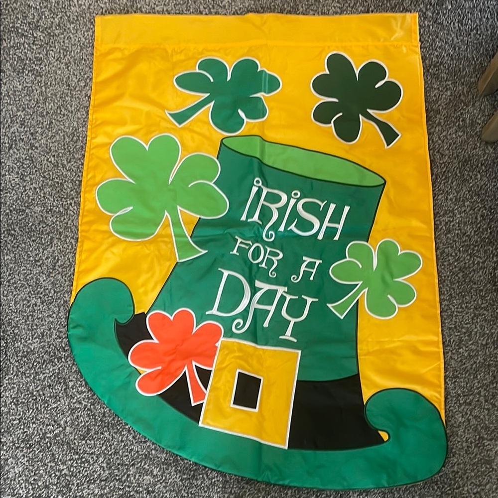 Festive Irish Flag with Shamrocks